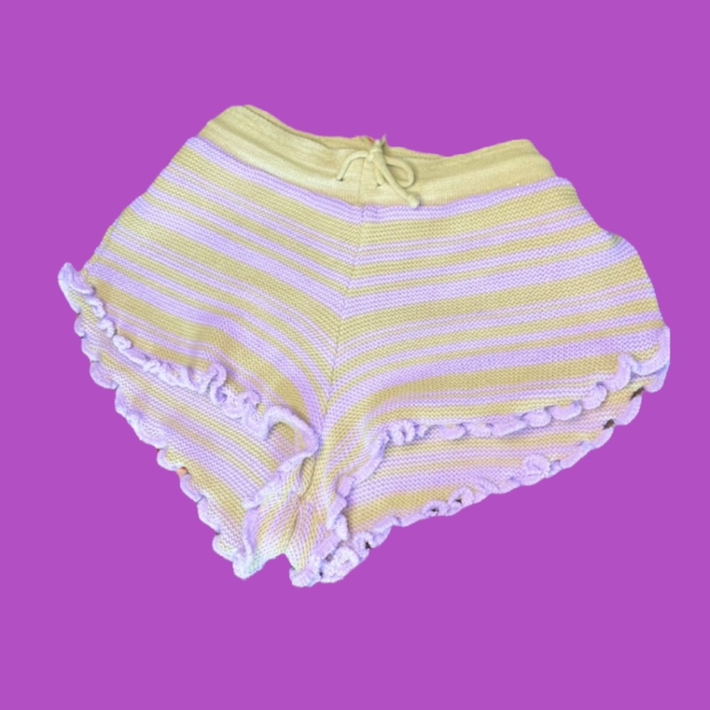 Nasty Gal Knit Shorts with Lettuce Hem
